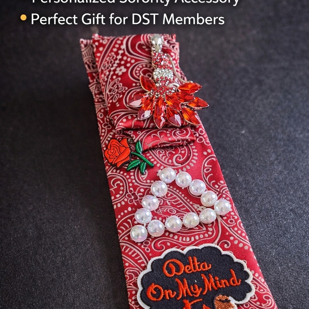 Red Paisley Sorority Hair Accessory